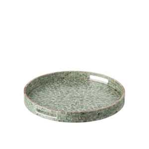 Tablett Oskar mit Mosaik-Design aus Bambus 20878 J-Line Serviergeschirr & Tabletts