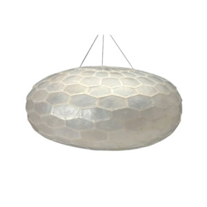 Hängender Lampenschirm Squash aus Capiz-Muscheln, Ø 40 cm KI036780 KINTA Lampen