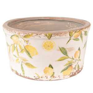 Blumentopf Lemon mit Zitronenmuster, Ø 16 cm 61533 Clayre & Eef Blumentöpfe & Accessoires